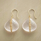 Handmade Gold Earrings with White Crystal