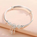 Adjustable Silver Tassel Bracelet