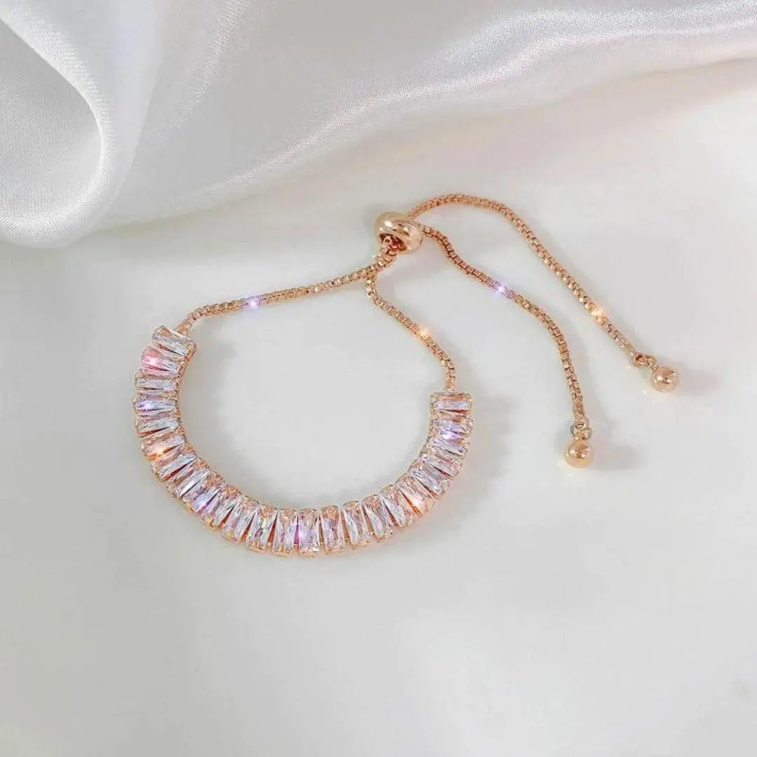 Adjustable Cubic Zirconia Bracelet in Gold & Silver