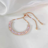 Adjustable Cubic Zirconia Bracelet in Gold & Silver
