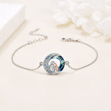 Adjustable Silver Dog Charm Bracelet
