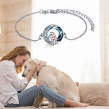 Adjustable Silver Dog Charm Bracelet
