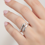 Adjustable Embracing Ring in Silver