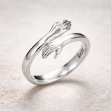 Adjustable Embracing Ring in Silver