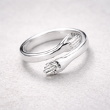 Adjustable Embracing Ring in Silver