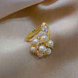 Adjustable Ring with Charming Pearls