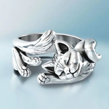 Adjustable Retro Ring with Silver Stone