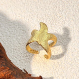 Adjustable Retro Gold Starfish Ring