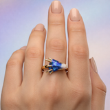 Adjustable Silver Dragon Ring with Enamel, Handmade