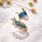 Adjustable Silver Dragon Ring with Enamel, Handmade