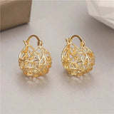 Retro Drop-Shaped Earrings with Gold-Plated Finish