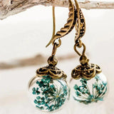Retro Flower-Shaped Earrings in Antique Gold