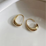Retro Shimmering Croissant-Shaped Earrings