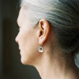 Retro Earrings in Silver & Gold with Flowers