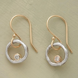Retro Earrings in Gold & Silver with Zircon