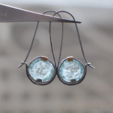 Retro Earrings with Ocean Crystals