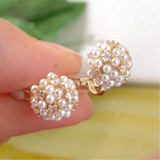 Retro Earrings with Pearl Decoration