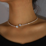 Retro Necklace with Double Zircon