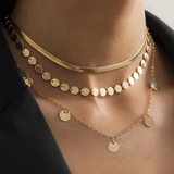 Retro Necklace with Gold-Plated Plates