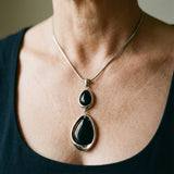 Retro Necklace with Pendant & Black Stone