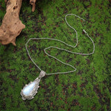 Retro Necklace with Moonstone Pendant