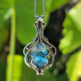 Retro Blue Silver Necklace