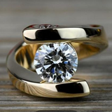 Retro Spiral Ring with Zircon