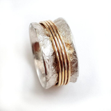 Retro Ring Gold Thread in Silver