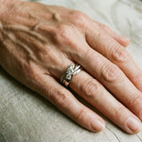 Retro Ring in Gold & Silver with Zircon