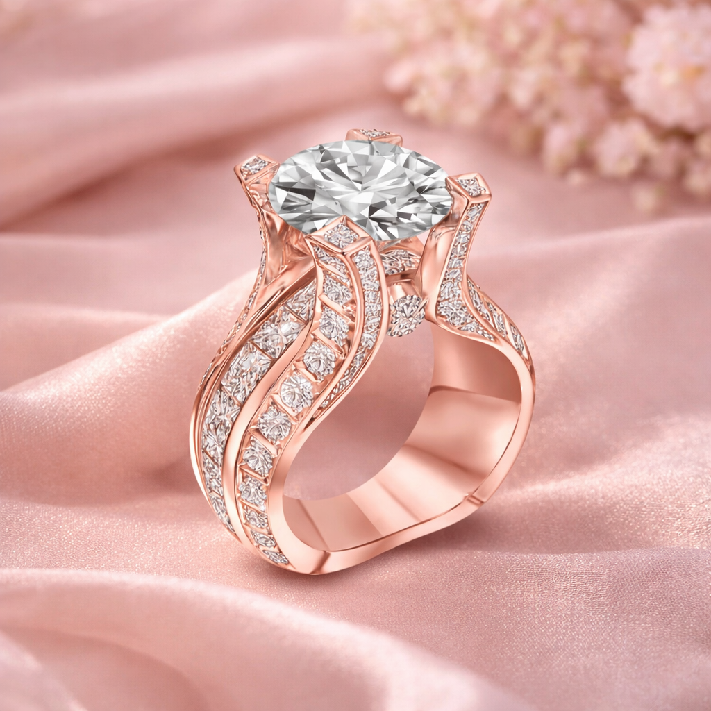 Retro Ring with Zircon