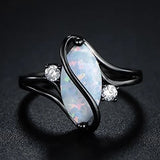Retro Ring with Black Twisted Opal