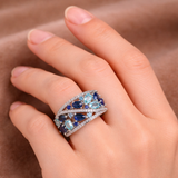 Retro Ring with Blue Zircon