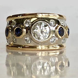 Retro Ring with Gold Zircon Coating