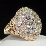 Retro Silver Ring with Red Stone & Diamond
