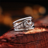 Retro Silver Ring with Wave