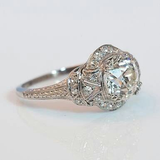 Retro Silver Ring with Crystal