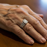 Retro Silver Ring with Shimmering Layers