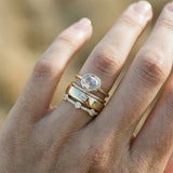 Retro Set of Gold Rings with Zircon