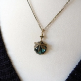 Retro Green Crystal Dragonfly Necklace
