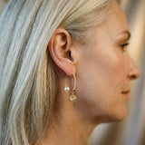 Retro Gold Earrings with Daisies