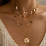 Retro Gold Necklace Or Soleil
