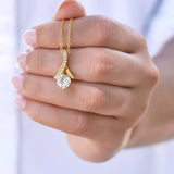Retro Gold Necklace with Zircon
