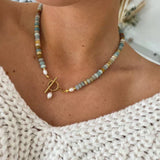 Retro Gold Necklace with Stone