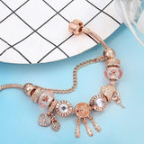 Pink Dreamcatcher Bracelet with Silver Pendant