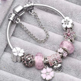 Pink Retro Silver Charm