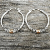 Silver Retro Earrings with Engraved Pattern