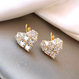 Silver Heart-Shaped Drop Earrings