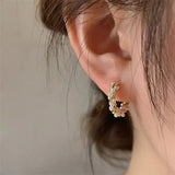 Silver Drop Earrings with Round Pearl