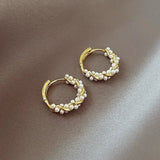 Silver Drop Earrings with Round Pearl