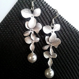 Silver Necklace & Earrings Flower-Shaped